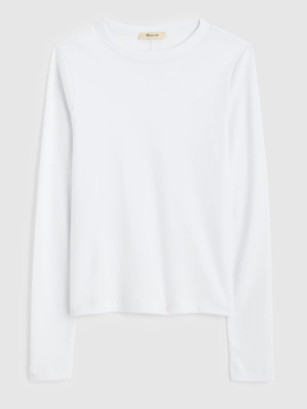 Madewell 90’s White Long-Sleeve Compact Cotton Crewneck Tee NY535  Medium BN